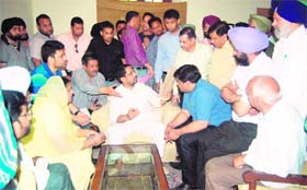Punjab Minister for Industry Anil Joshi holds a sangat darshan at the Circuit House in Amritsar on Thursday