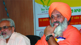 Environmentalist Sant Balbir Singh Seechewal along with Gurmeet Singh Dhaliwal, Managing Director, BFGI, during an open discussion on theme Live Green: Step Towards Better Livingat the Baba Farid Group of Institutions on Thursday