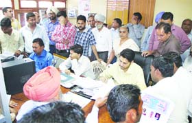 Applicants make a beeline to the Tehsil Complex in Jalandhar on Thursday