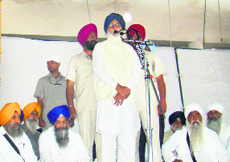 The CM at the bhog ceremony of PS Chandumajras brother at Fatehgarh Sahib. 