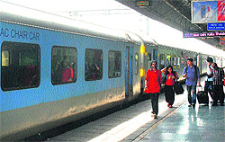 Passengers at the Chandigarh Railway Station