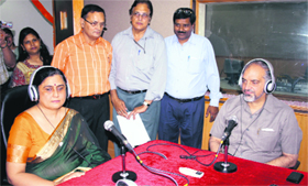 Anuradha Mohit, Director, National Institute of Visually Handicapped, at the launch of the community radio station in Dehradun on Saturday.