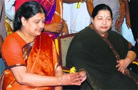 AIADMK supremo and Tamil Nadu Chief Minister J Jayalalithaa with VK Sasikala at a function in 2008