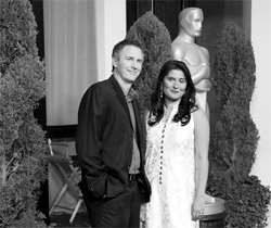 Pakistani-Canadian filmmaker Sharmeen Obaid Chinoy poses during an Oscars lunch