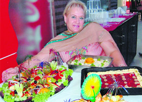 M Anske shows Italian delicacies at her restaurant in Amritsar
