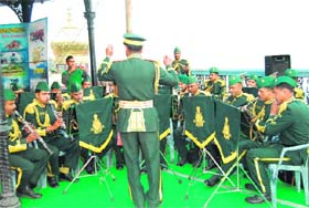 ITBP band plays tunes in Mussoorie on Sunday