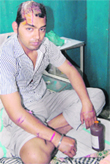 Victim of the attack Ravi at a hospital in Amritsar