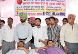 A blood donation camp was organised by Sahara Jan Sewa in Bathinda on Sunday