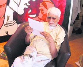 A scene from the film Husain by Vinod Bhardwaj to be shown during the International Film Festival on Media (MIFF) that begins at Kurukshetra varsity on Tuesday