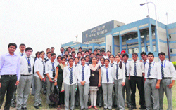 Students of the Kurukshetra Institute of Technology and Management, Bhore Saidan, at the Panipat Refinery and Petrochemicals Complex, Panipat.