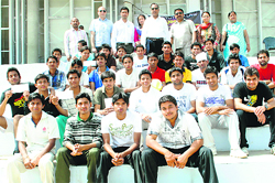 Prof VK Agarwal (last row centre), Director, Institute of Law, Kurukshetra University, with faculty members and the winners of the Law Sports Meet in Kurukshetra University