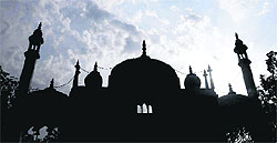 The Sector 20 Jama Masjid in Chandigarh stands tall against the backdrop of a serene sky on Tuesday