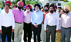 Education Minister Sikandar Singh Maluka during his visit to Guru Nanak Dev University Regional Campus at Sathiala near Amritsar on Tuesday