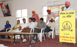 Workers of Mazdoor Mukti Morcha participating in state-level convention of the party held at the Teachers' Home in Bathinda on Wednesday. 