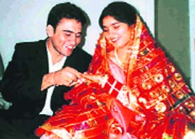 Harpreet Kaur and Kamaljit Singh during their engagement