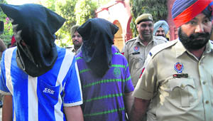 The two drug peddlers nabbed by the CIA staff in Jalandhar on Wednesday. 