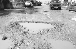 The view of a stretch of the VIP road at Zirakpur. 