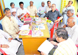Astrologers during a convention at Kankhal in Haridwar