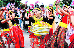 Foreign students of Lovely Professional University participate in a cultural event 'One World' in Phagwara on Thursday