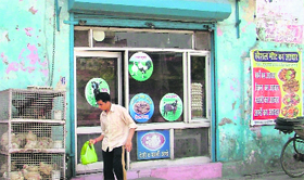 A meat shop found open in ludhiana on Thursday.