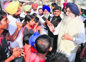 CM Parkash Singh Badal in Lambi constituency on Thursday