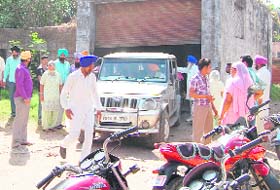 Tarn Taran residents at the crime site on Wednesday