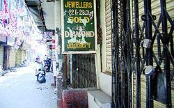 A closed jewellery shop in Amritsar on Friday
