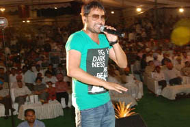 Singer Amrinder Gill perfoms at the star night of Spark 2012, the annual function of Regional Polytechnic College and RPC Degree College, Behman Diwana, in Bathinda on Thursday. 