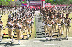 The passing out parade at the Police Training Centre in Talwara in Reasi district. 