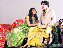 Artistes stage a play in Jalandhar on Thursday
