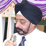 Deputy General Manager of Punjab National Bank GS Gandhoke speaks at a function in Dangarkhera village near Abohar