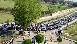 Candidates thronged the campus of the Baba Farid Group of Institutions (BFGI) for the mega job fair on Saturday