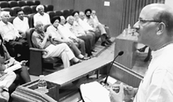 Shekhar Gupta, Editor-in-Chief of Indian Express, delivers a talk on Media a watchdog or blood hound at the PGI