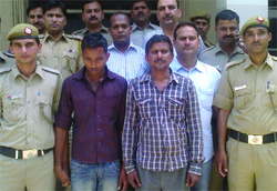The accused in police custody. 