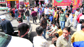 Protesting jewellers in Jalandhar.