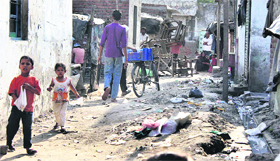 Unhygienic conditions prevail at Indira Colony in Jalandhar.