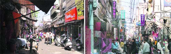 Karimpura bazaar is named after Emperor Zaman Shah’s son Shehzaada Karim while (right) Mochpura bazaar is named after his son Shehzaada Mozid