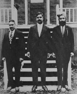 From left: Mayo Singh, Kapoor Singh Siddoo and Doman Singh in front of Kapoors first house in Mayo city