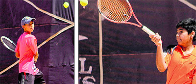 Players in action during the AKSIPS Total Tennis Championship at the AKSIPS, Phase II, Mohali, on Sunday