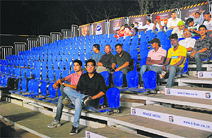 Empty stands at the Circus Ground in Sector 17, Chandigarh
