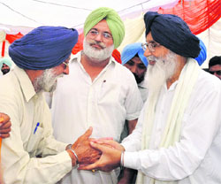 Chief Minister Parkash Singh Badal during a public meeting in Lambi. 
