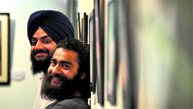 Harpreet Singh and Gursimran Singh at their photography exhibition Colours of Panjab in Ludhiana.