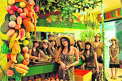 Retro Cafe in tropical rain forest
