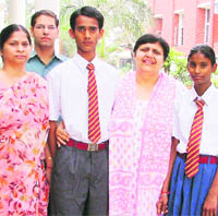 Firoz and Mini with KVM principal and staff in Ludhiana.
