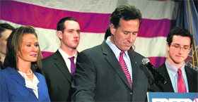 Rick Santorum announces suspension of his campaign in Gettysburg.