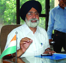 Education Minister Sikander Singh Maluka speaks to mediapersons in Bathinda on Thursday. 