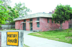 A view of the old mortuary located on the premises of the Civil Hospital