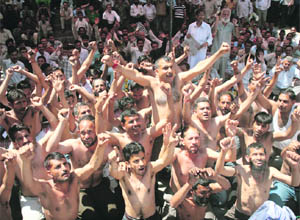 PHE workers stage a protest in Jammu on Thursday. 