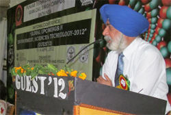 BFUGS VC Dr SS Gill expressing his views at the two-day PTU GZS seminar that began on Friday.