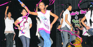 Students perform at Shivalik Public School in Phase VI, Mohali, on Friday. 